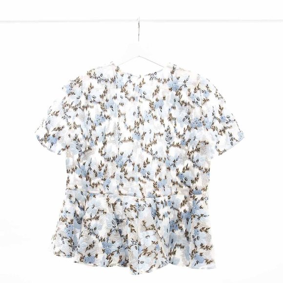 Alexander McQueen Sheer Floral Peplum Blouse - Picture 2 of 3